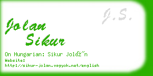 jolan sikur business card